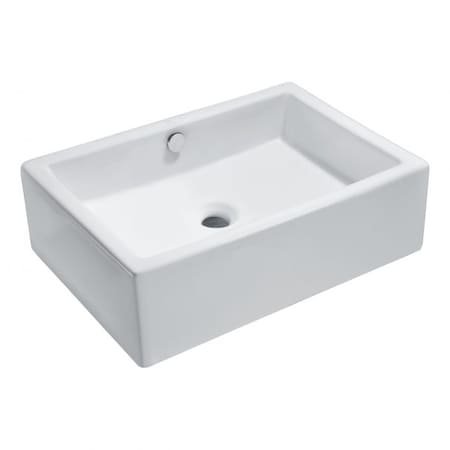 Anzzi Deux Ceramic Vessel Sink in White LS-AZ122